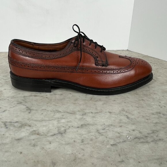 Men's Knapp Shoes Wing Tip Oxford size 12 Cognac - Picture 9 of 11